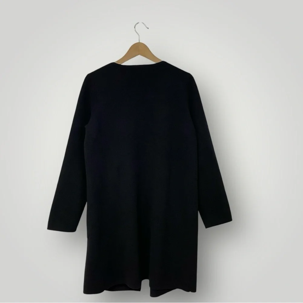 J.Crew Juliette collarless‎ sweater-blazer Sz S Black